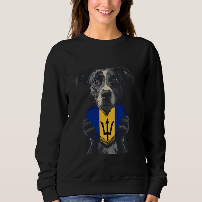 Dog Heart Bajan Pride Bajan Roots Trident Barbados Sweatshirt (Front)
