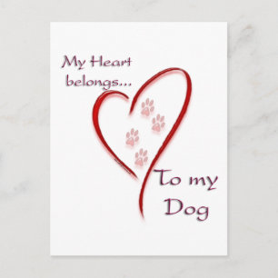 Dog Heart Belongs Postcard