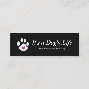 Dog Heart Paw Pet Sitting and Grooming Mini Business Card