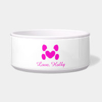 Dog heart paw pink pet add name text animal cat na
