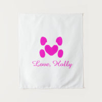 Dog heart paw pink pet add name text animal cat na