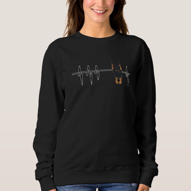 Dog Heartbeat I  Doberman Sweatshirt (Front)