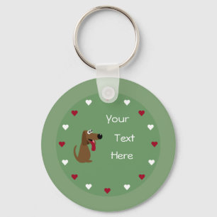 Dog & Hearts keychain