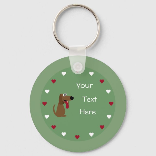 Dog & Hearts keychain (Front)