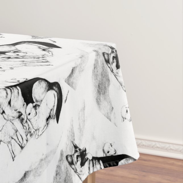 Dog Heaven, the Master's Flock Tablecloth (In Situ)