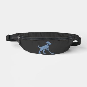 Dog Hockey Player Silhouette Bum Bags