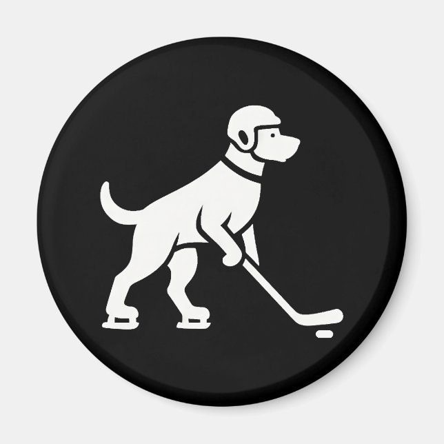 Dog Hockey Player Silhouette  Magnet (Front)