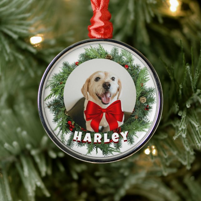 Dog Holiday Ornament - Custom Photo Gift (Tree)