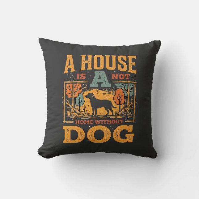 Dog Home Vintage House Cushion (Front)