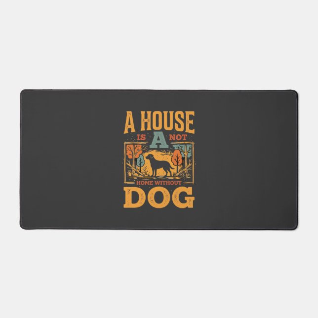 Dog Home Vintage House Desk Mat (Front)