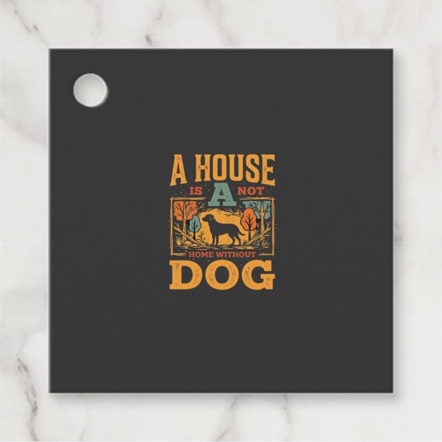 Dog Home Vintage House Favour Tags (Front)