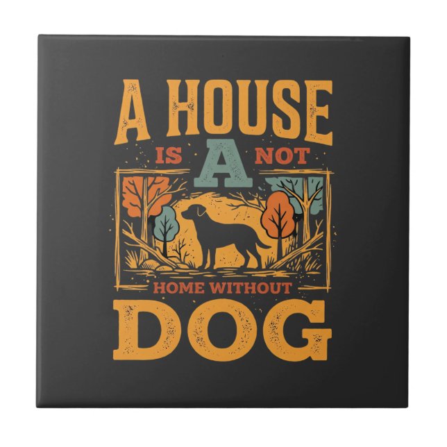 Dog Home Vintage House Tile (Front)