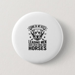Dog Horse Lover Vintage Leading Men Design_1 6 Cm Round Badge