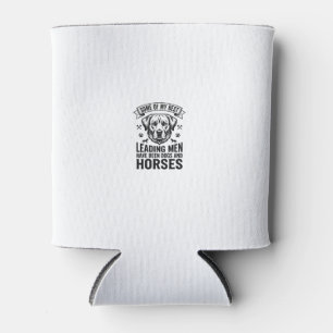 Dog Horse Lover Vintage Leading Men Design_1 Can Cooler
