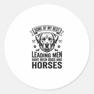 Dog Horse Lover Vintage Leading Men Design_1 Classic Round Sticker