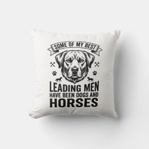 Dog Horse Lover Vintage Leading Men Design_1 Cushion