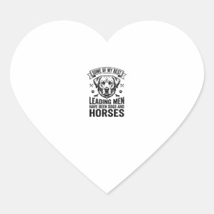 Dog Horse Lover Vintage Leading Men Design_1 Heart Sticker