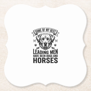Dog Horse Lover Vintage Leading Men Design_1 Paper Coaster