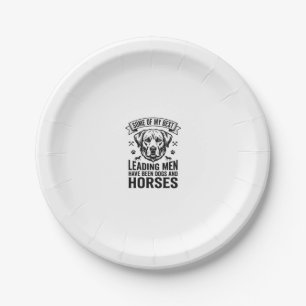 Dog Horse Lover Vintage Leading Men Design_1 Paper Plate