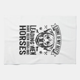 Dog Horse Lover Vintage Leading Men Design_1 Tea Towel