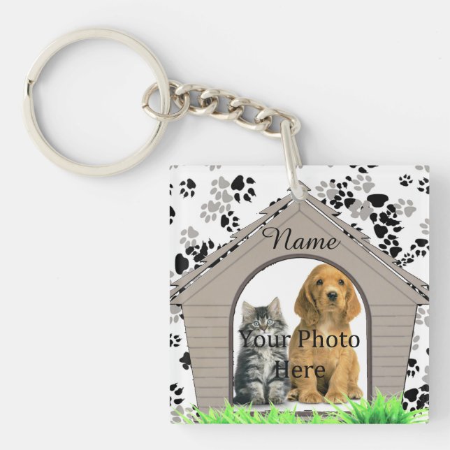 Dog House Custom Memorial Key Ring (Front)