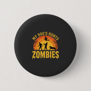 Dog Hunts Zombies Halloween Design 6 Cm Round Badge