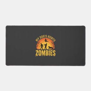 Dog Hunts Zombies Halloween Design Desk Mat