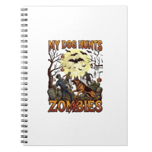 Dog Hunts Zombies Halloween German Shepherd Moon_1 Notebook