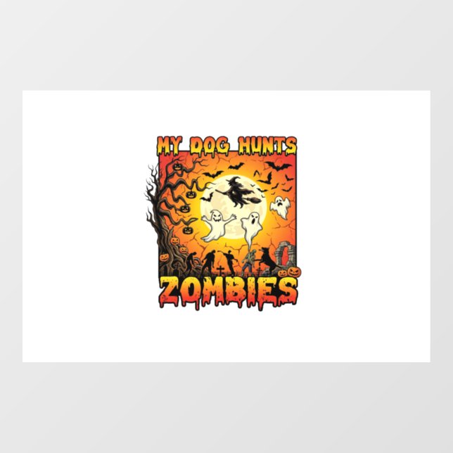 Dog Hunts Zombies Halloween Ghosts Witch Moon (Sheet)