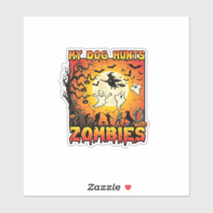 Dog Hunts Zombies Halloween Ghosts Witch Moon