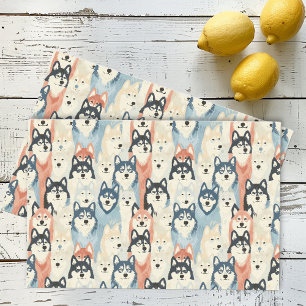 Dog Husky pattern Tissue Paper