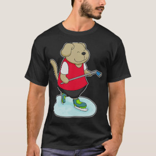 Dog Ice Hockey Ice Hockey Stick  T-Shirt