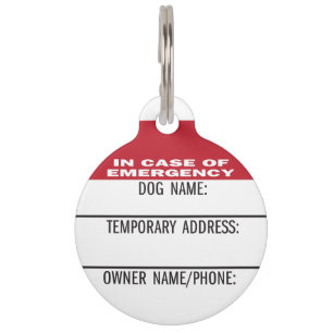 Dog ID emergency temporary address vacation Pet Tag