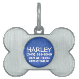 Dog ID Tag - Blue For Small Dog