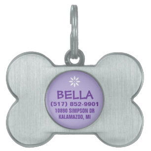 Dog ID Tag -  Purple For Small Dog