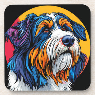 Dog Illustrating Vibrant Creativity Coaster