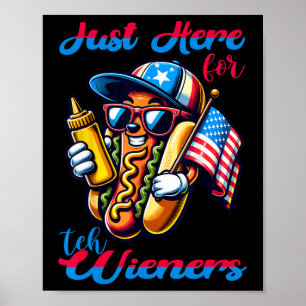 Dog I'm Just Here For The Wieners 4th Of July Mens Poster