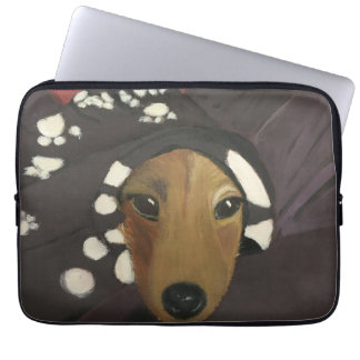 Dog in a blanket Electronics Bag