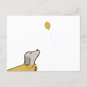 Dog in a Yellow Rain Jacket postcard