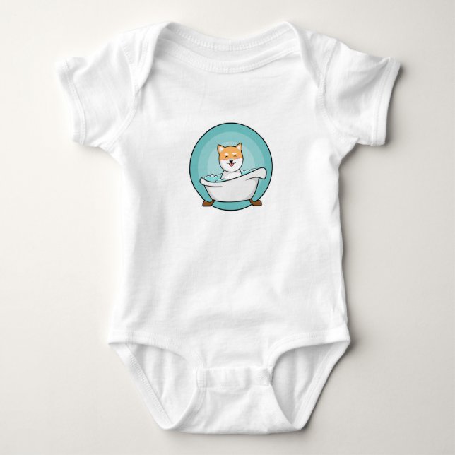 Dog in Bathtub Baby Bodysuit (Front)