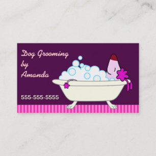Dog in Bathtub - Pet Groomer Business Card