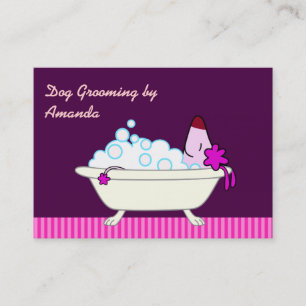 Dog in Bathtub - Pet Groomer Business Card