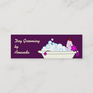 Dog in Bathtub - Pet Groomer Mini Business Card