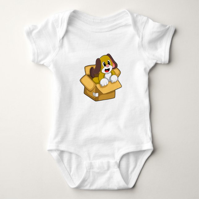 Dog in Box Baby Bodysuit (Front)