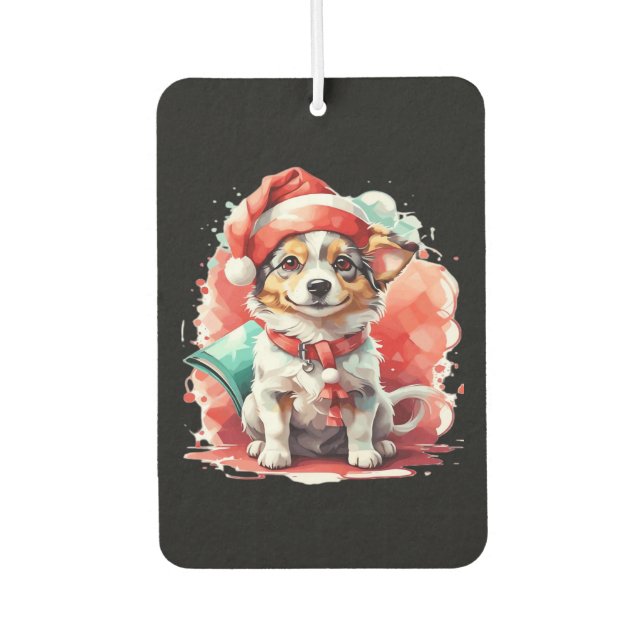 Dog in Christmas Hat - Christmas Tale Oversized T- Car Air Freshener (Front)