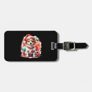 Dog in Christmas Hat - Christmas Tale Oversized T- Luggage Tag