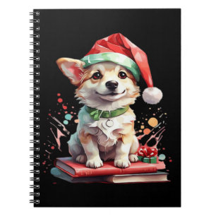 Dog in Christmas Hat with Books - A Perfect Christ