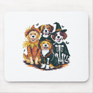 Dog In Costumes Fall Season Halloween Funny Dog Te Mouse Pad