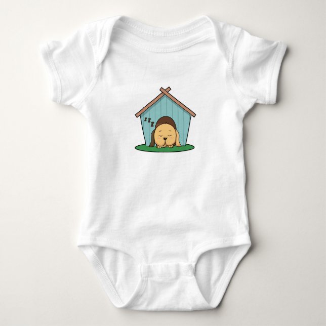 Dog in Dog house Baby Bodysuit (Front)