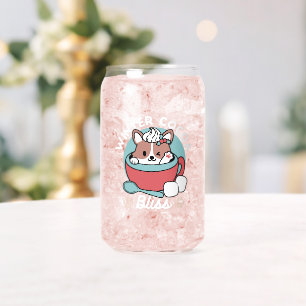 Dog in Festive Mug for Holiday Vibes - Winter Coco Can Glass